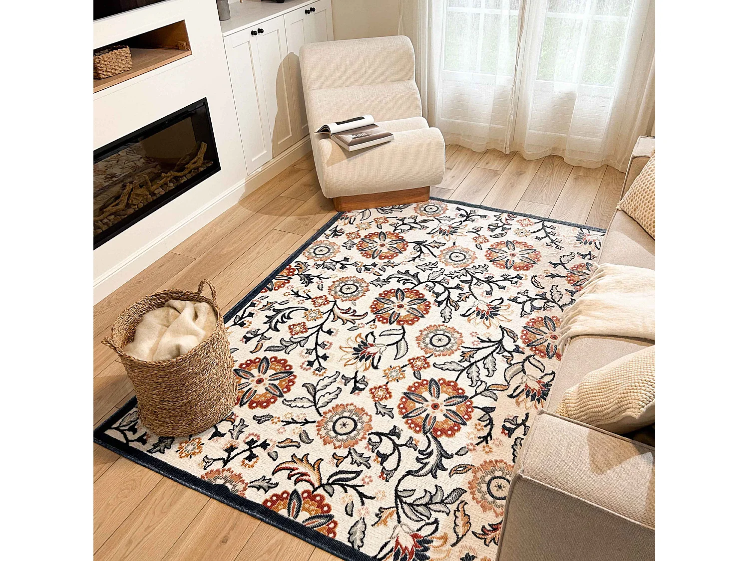 Tapis d'extérieur - 152x230cm - Blanc - Réversible - 100% polypropylène - 1350gr / m² - BRASILIA