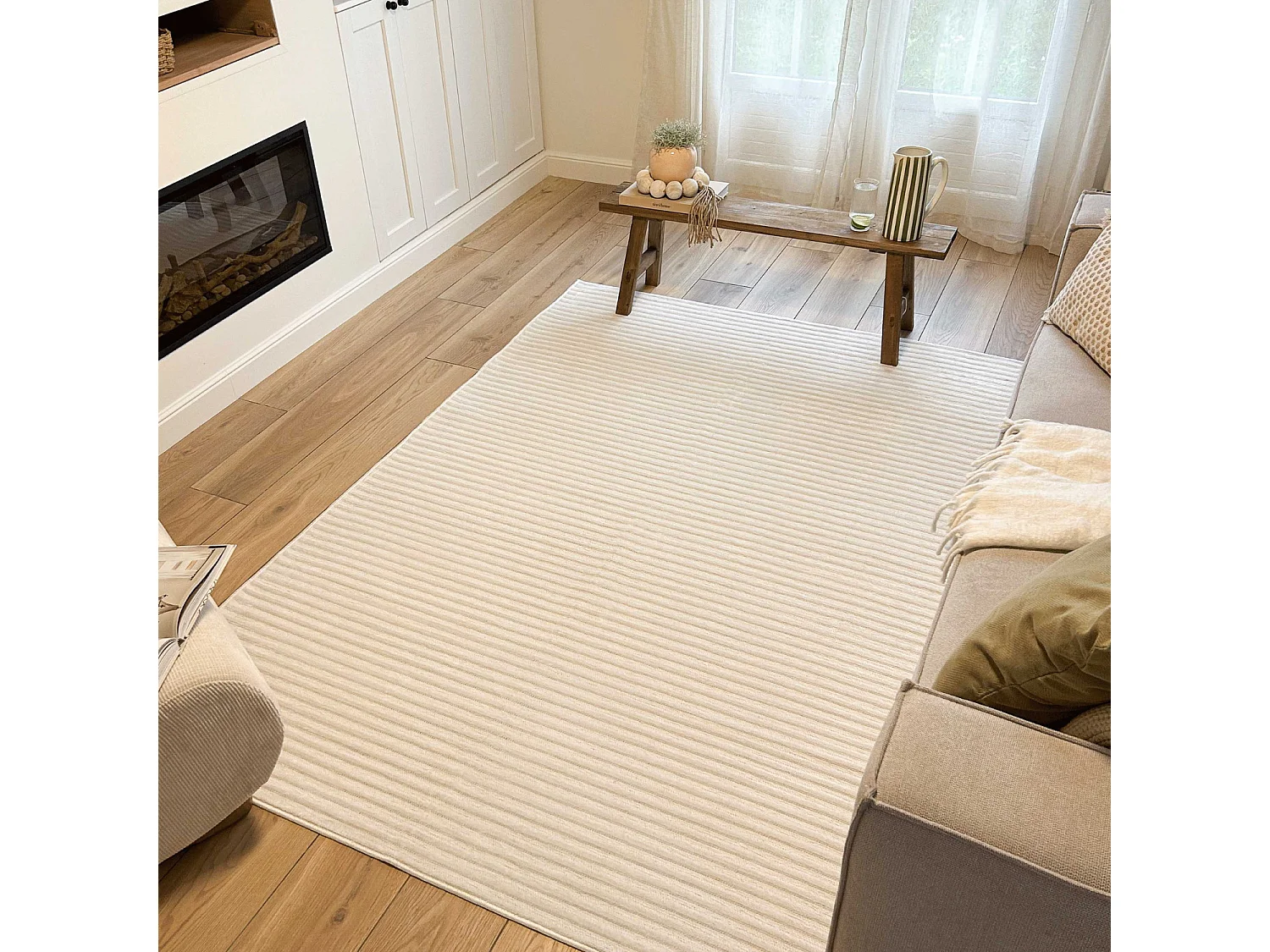 Tapis d'extérieur - 228x340cm - Beige - Réversible - 100% polypropylène - 1350gr / m² - OSLO