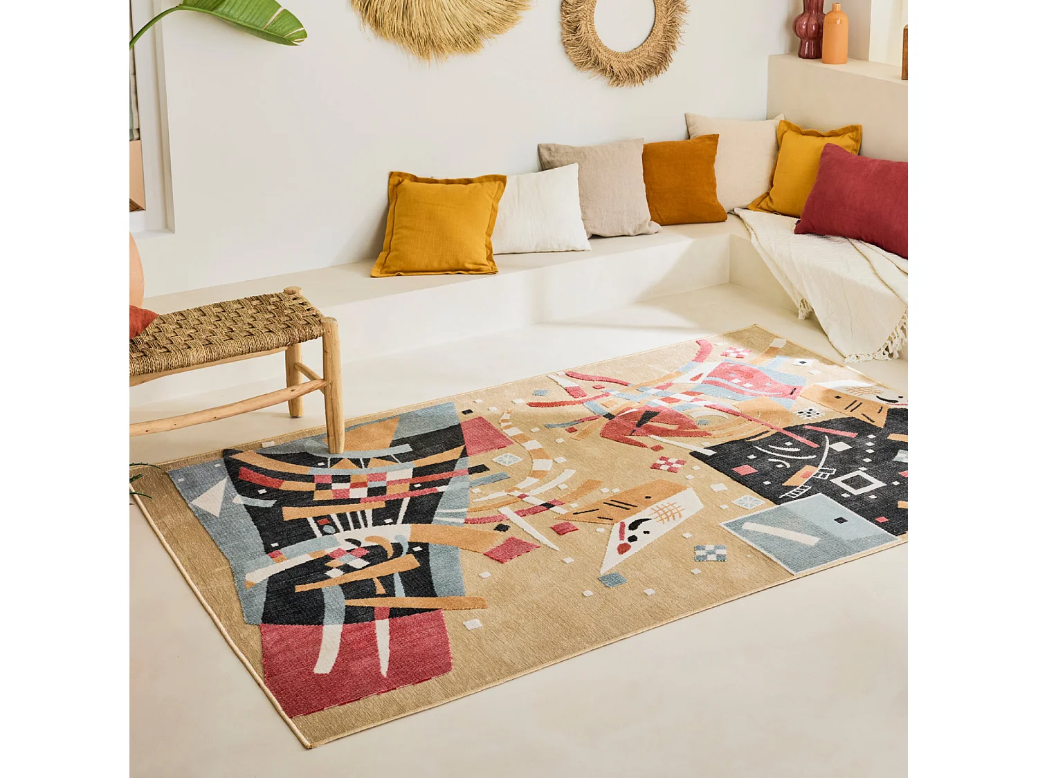 Tapis d'extérieur - 228x340cm - Beige - Réversible - 100% polypropylène - 1350gr / m² - SEVILLE