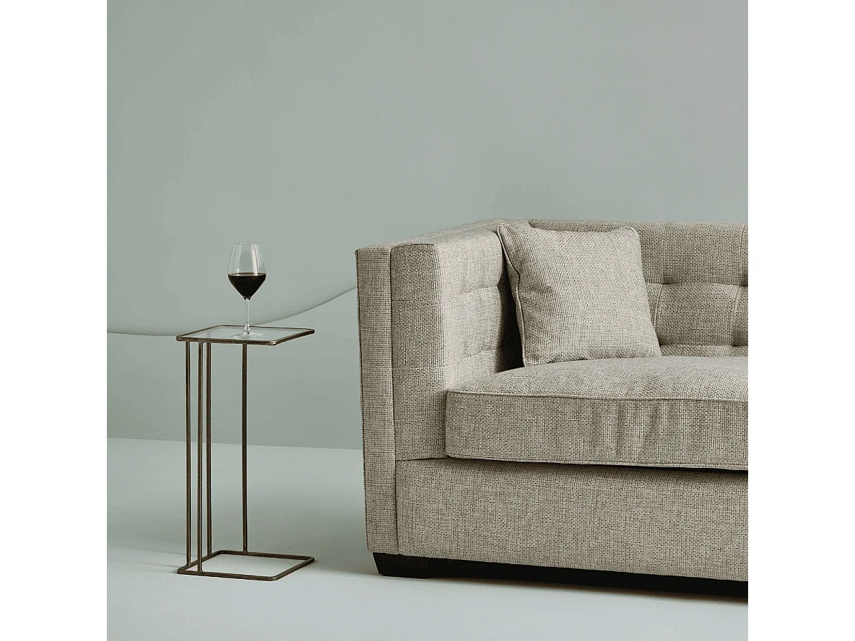 Beistelltisch aus goldenem Metall und Glas L25,5 cm - ANTOINETTE