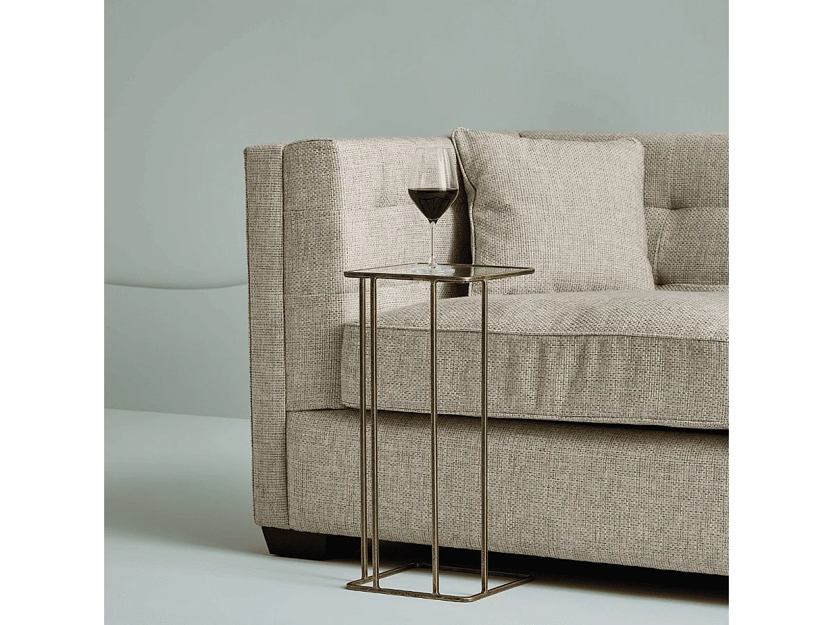 Beistelltisch aus goldenem Metall und Glas L25,5 cm - ANTOINETTE