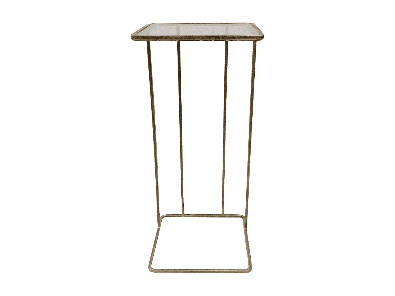 Beistelltisch aus goldenem Metall und Glas L25,5 cm - ANTOINETTE