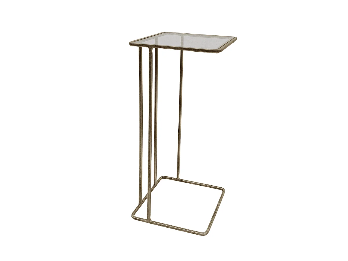 Bijzettafel van goudkleurig metaal en glas L25,5 cm - ANTOINETTE