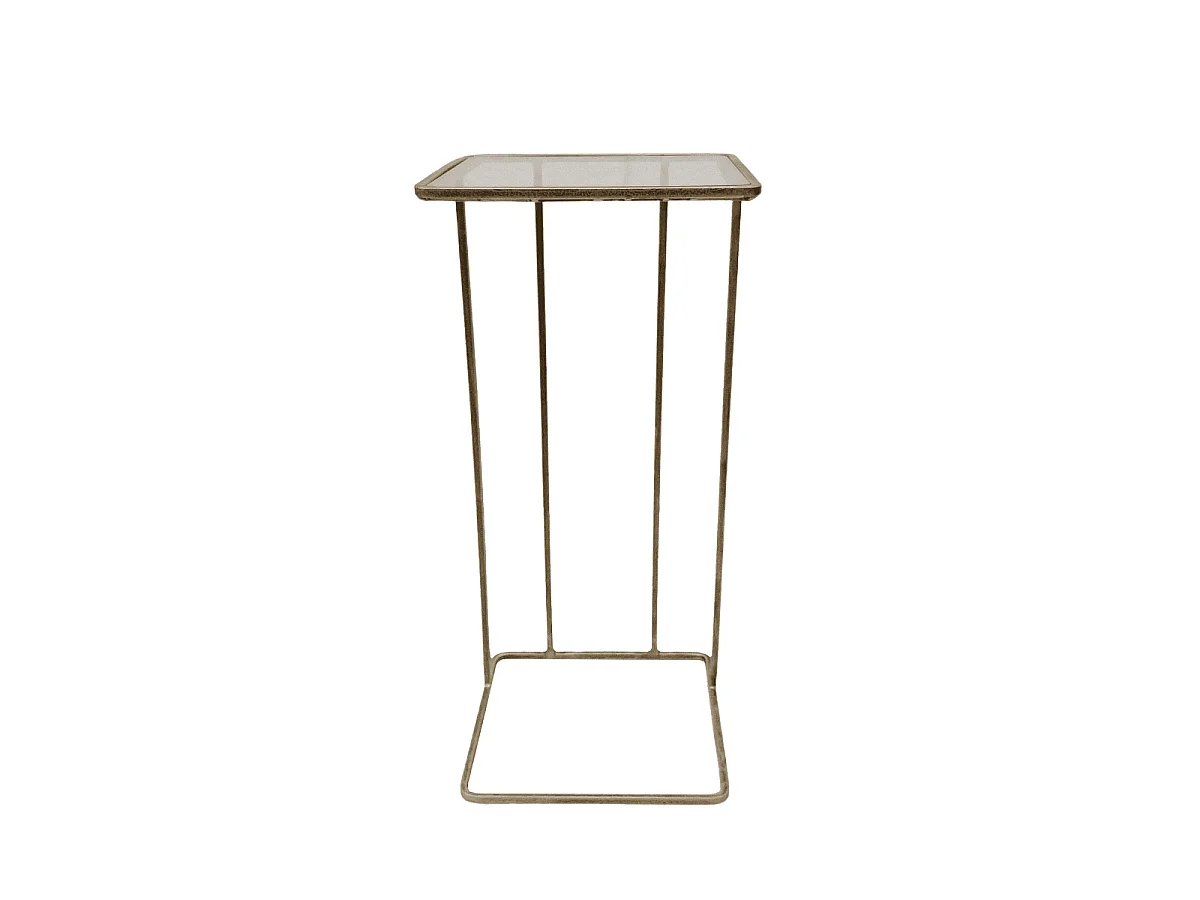 Bijzettafel van goudkleurig metaal en glas L25,5 cm - ANTOINETTE