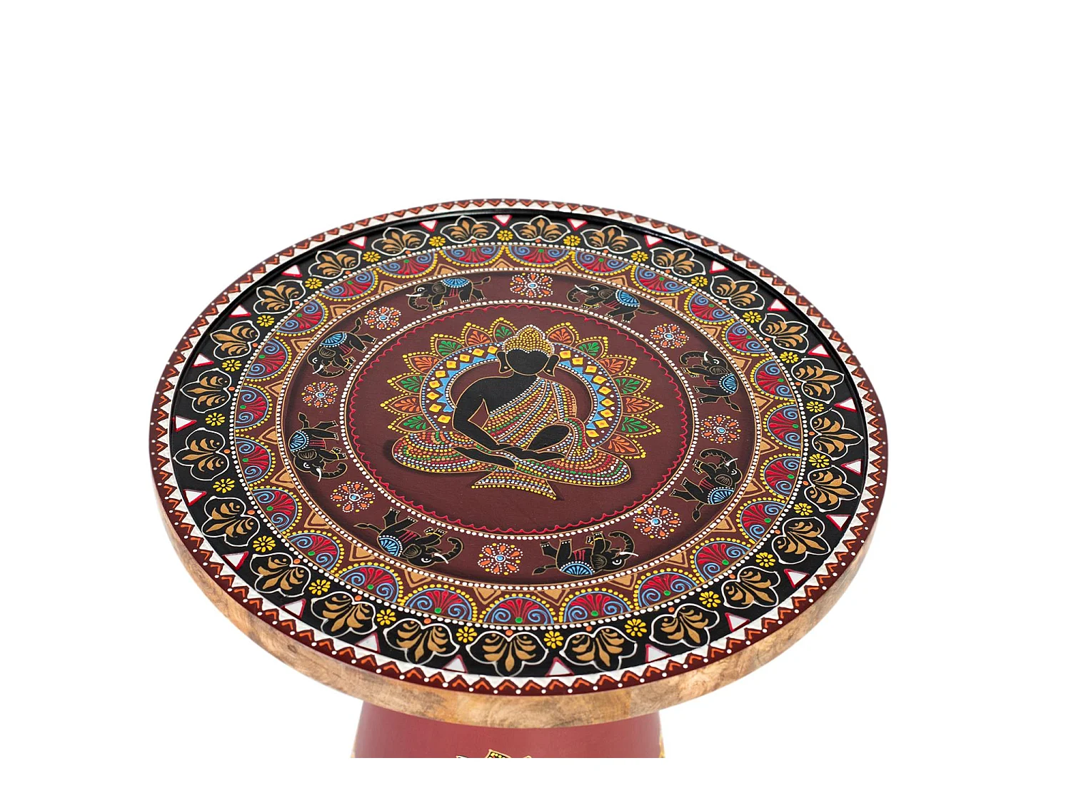 Tables basses en bois de manguier 46 cm, style ethnique artisanal - 56 x 46 x 46 cm