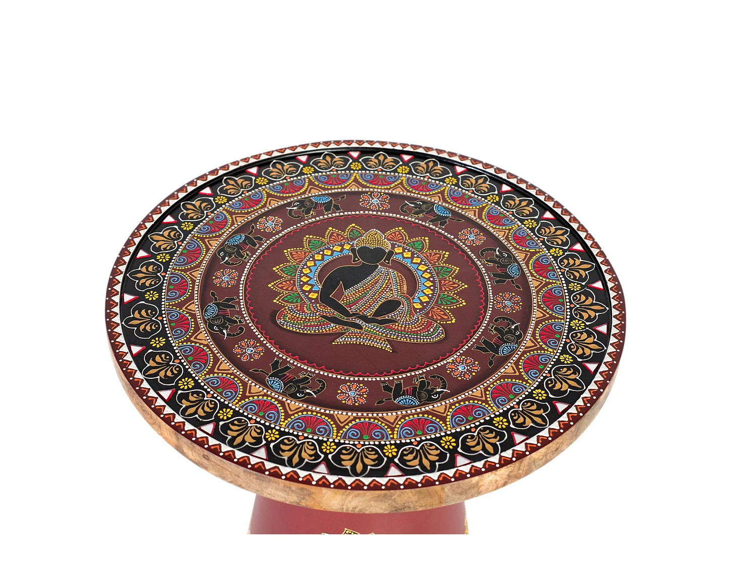 Tables basses en bois de manguier 46 cm, style ethnique artisanal - 56 x 46 x 46 cm