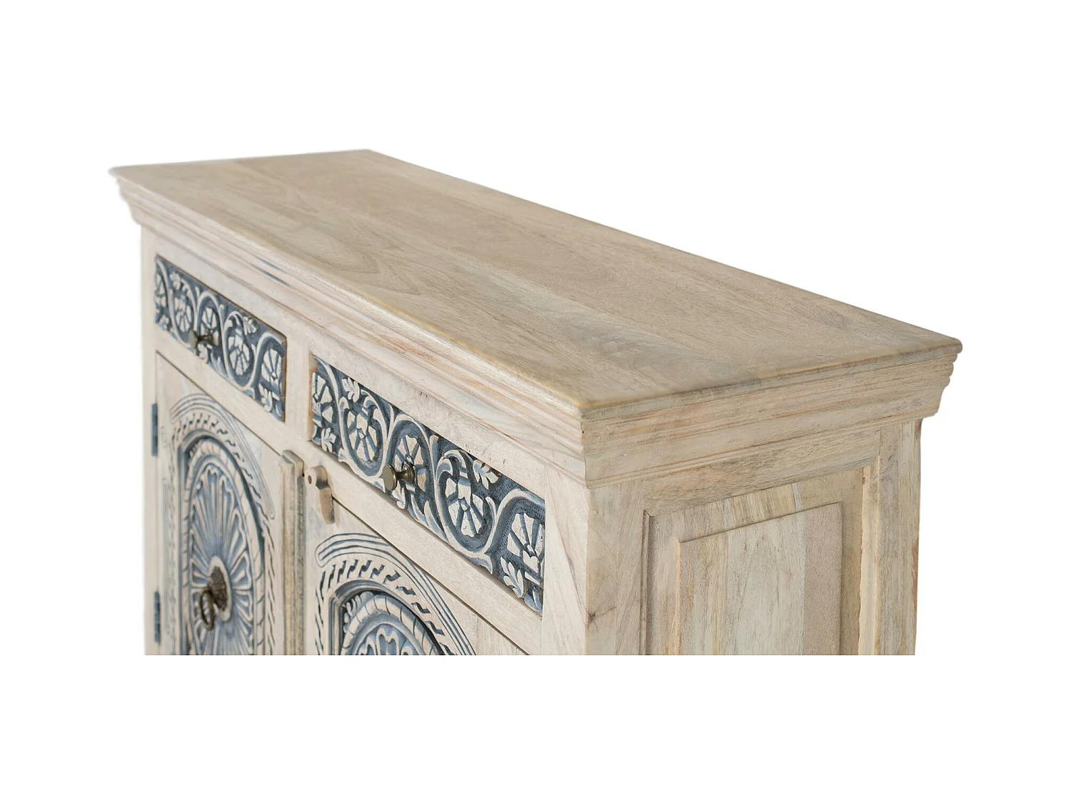 Credenza intagliata a mano con due cassetti e due ante