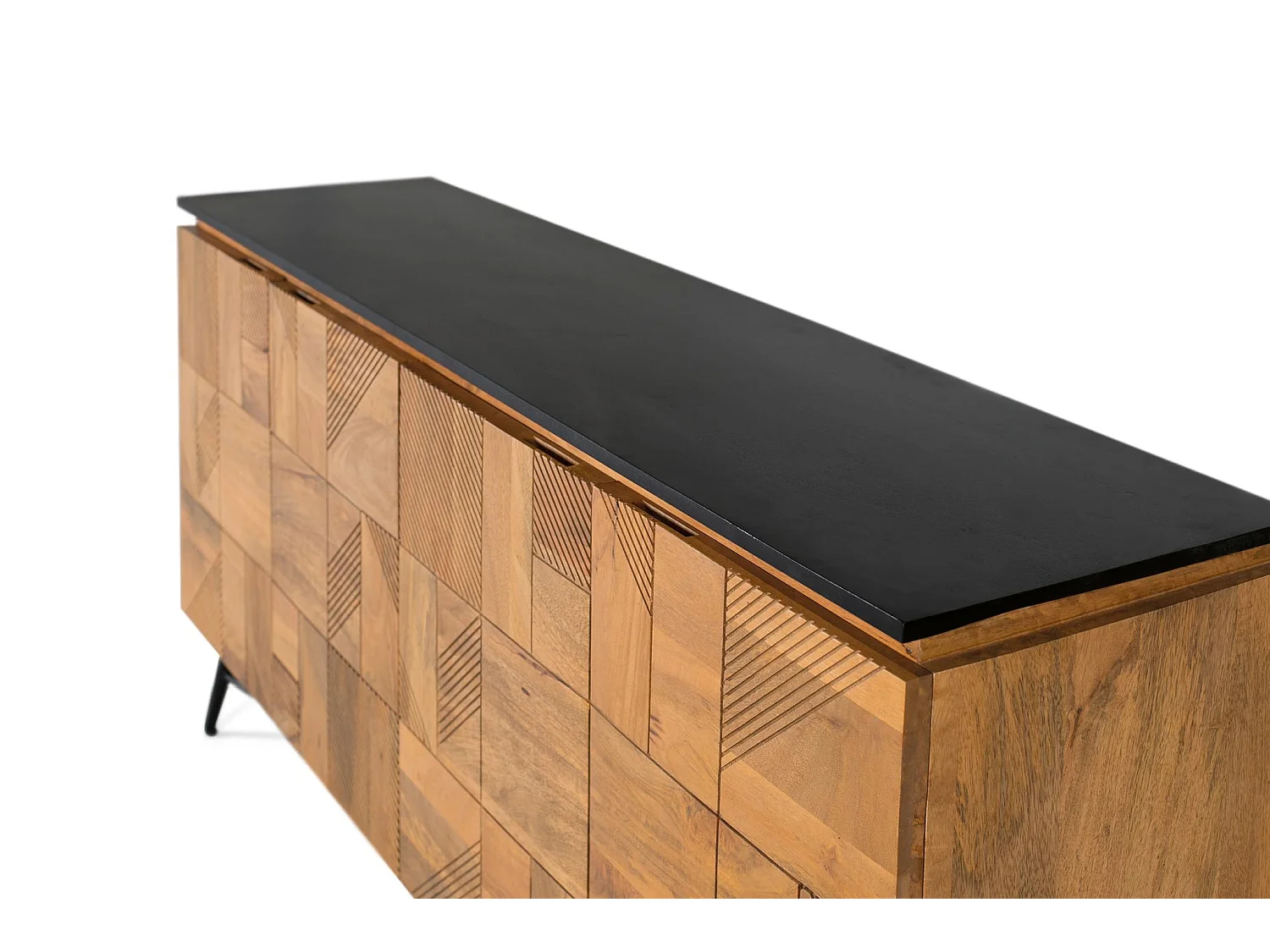 Credenza in legno di mango, stile retrò moderno - 85x170x40