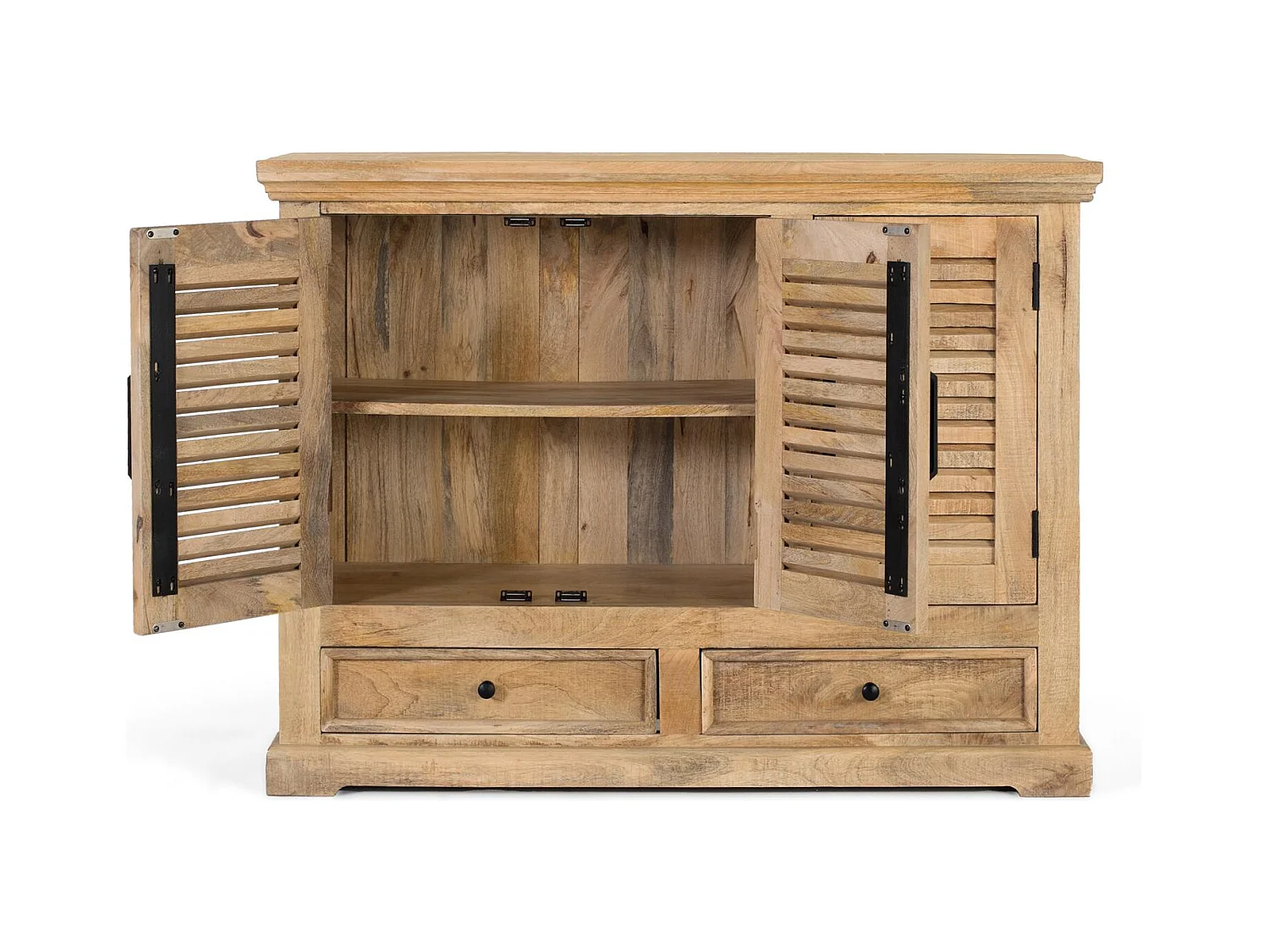 Dressoir met 3 deuren en 2 lades van mangohout