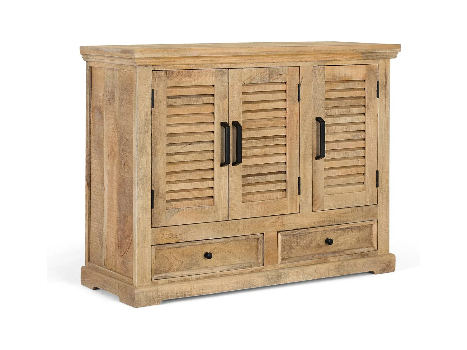 Dressoir met 3 deuren en 2 lades van mangohout