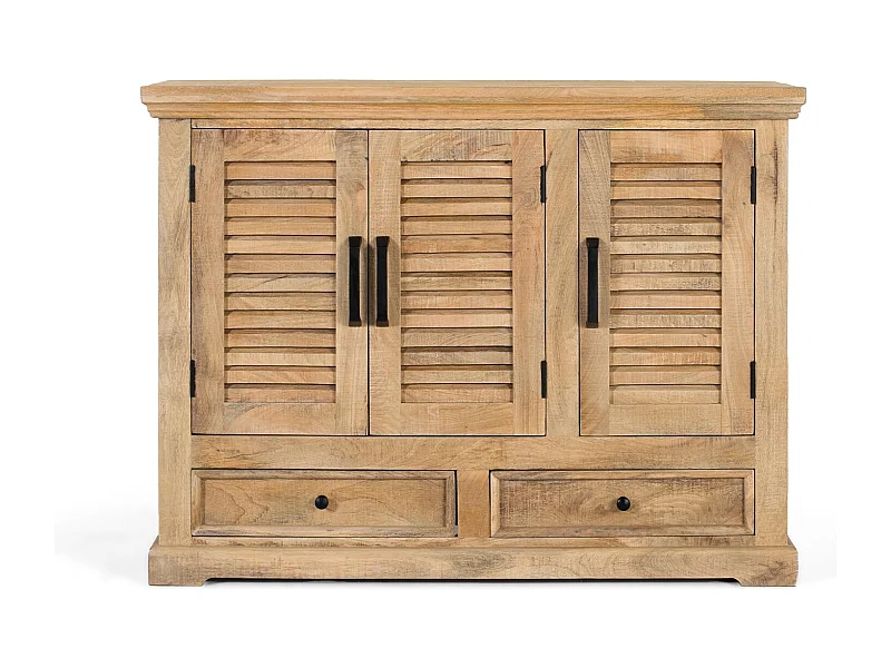 Buffet avec 3 portes et 2 tiroirs en bois de manguier