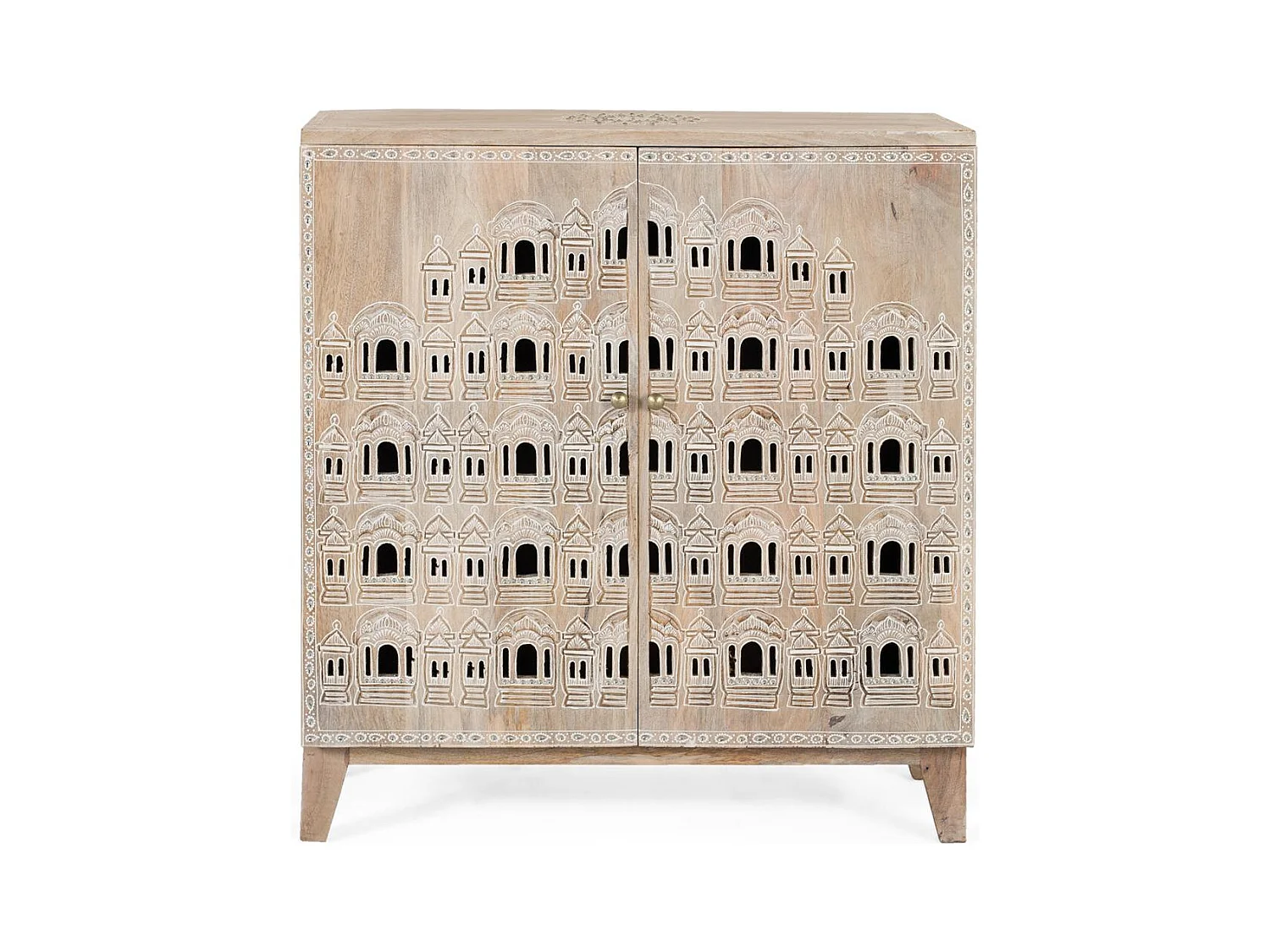 Buffet sculpté à la main en bois de manguier