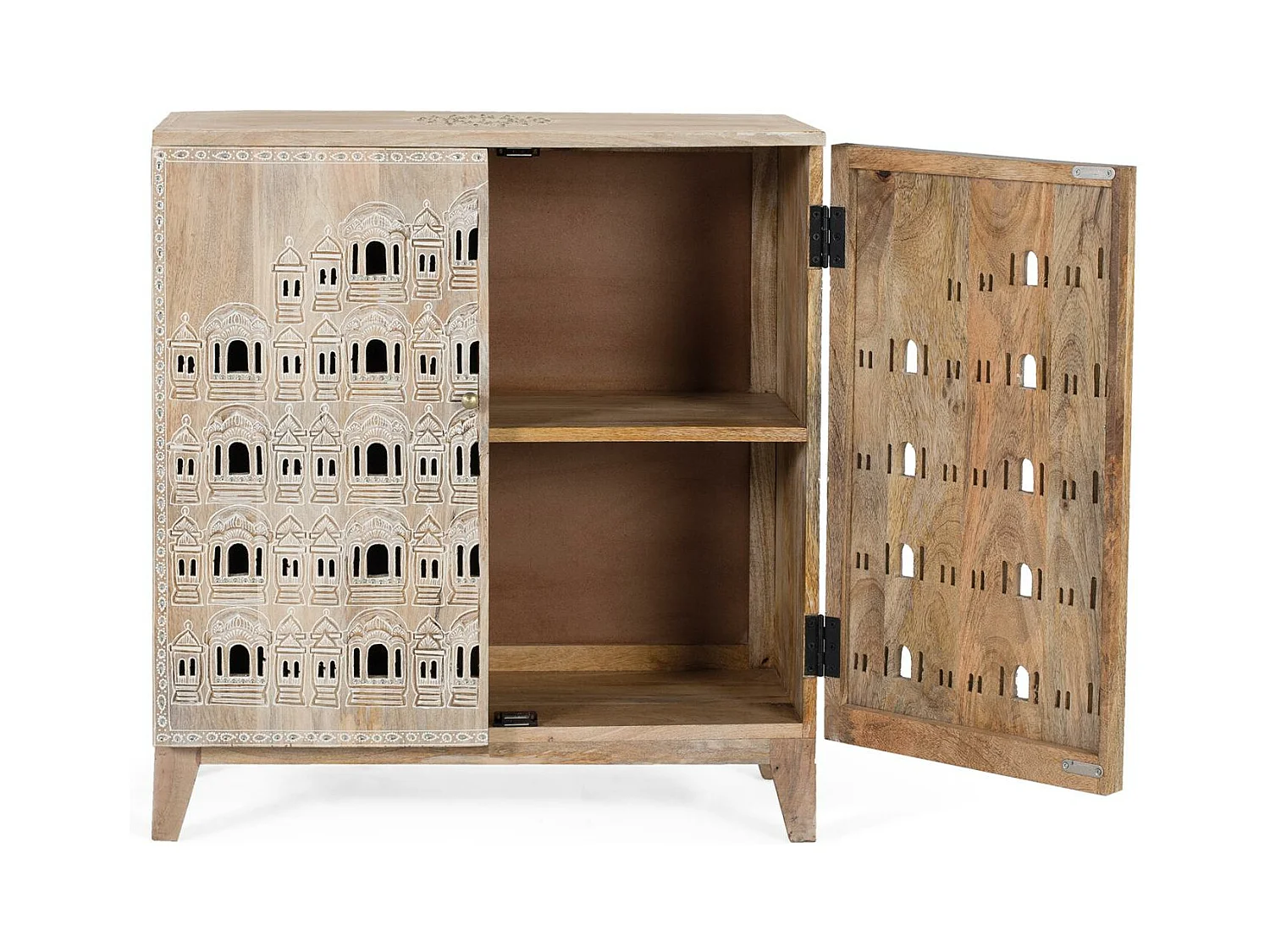 Buffet sculpté à la main en bois de manguier