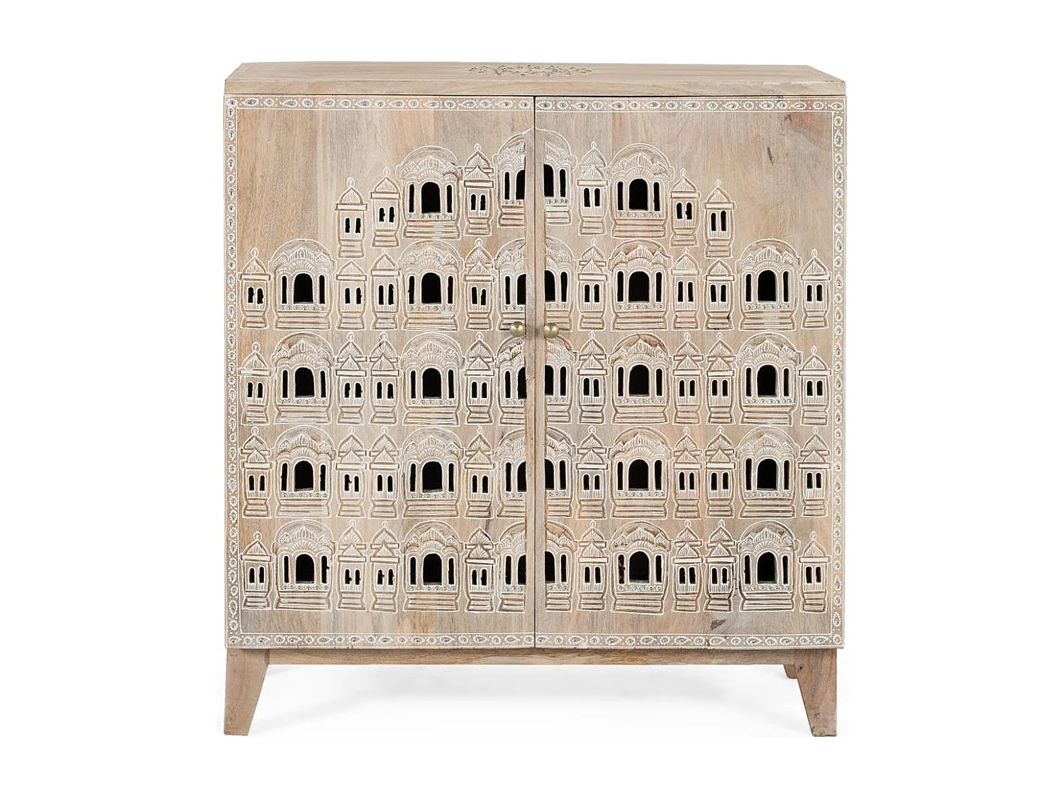 Buffet sculpté à la main en bois de manguier