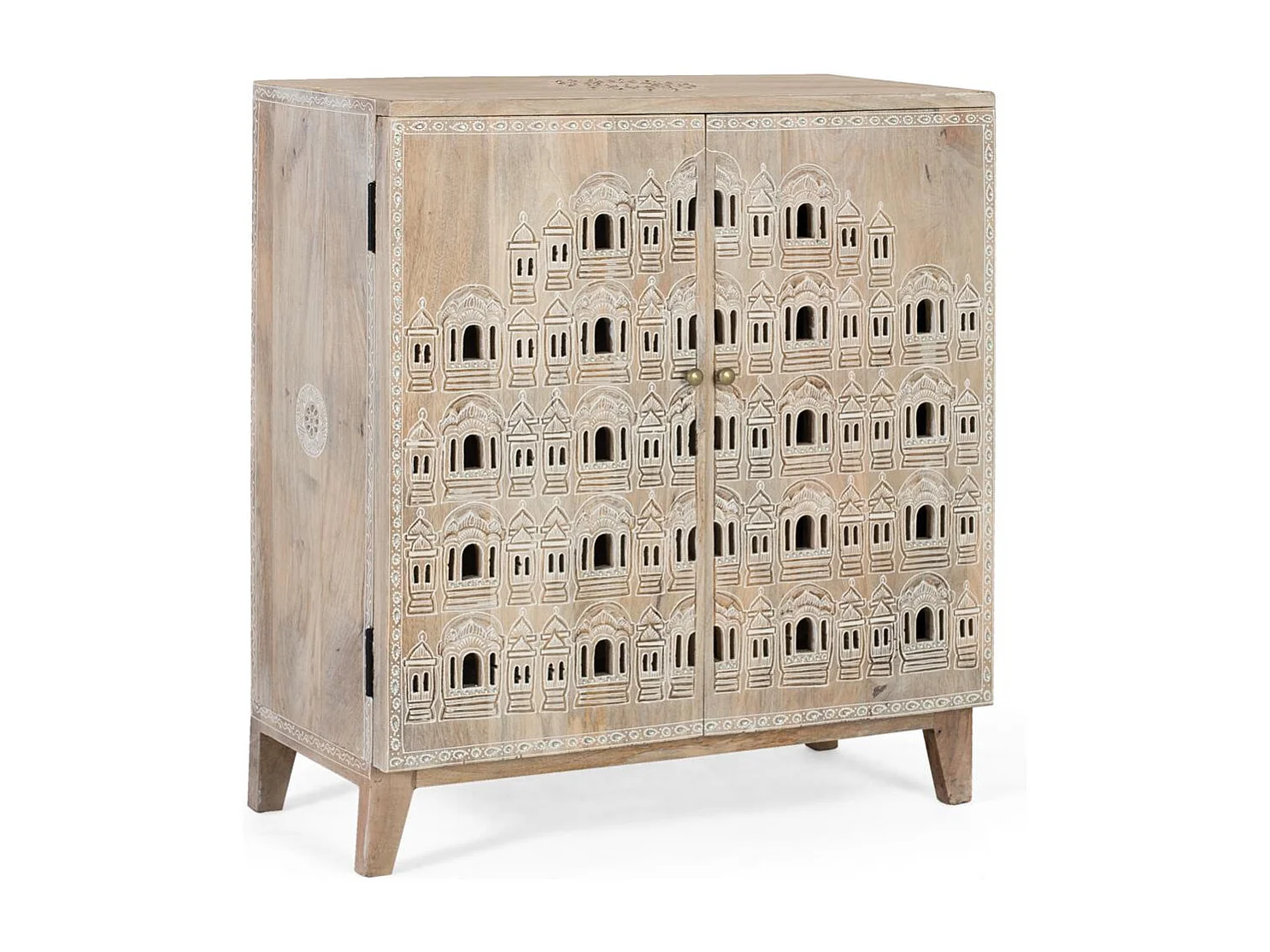 Buffet sculpté à la main en bois de manguier