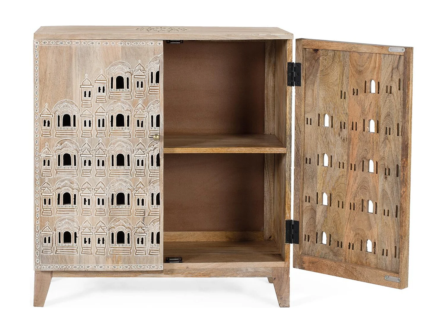 Buffet sculpté à la main en bois de manguier