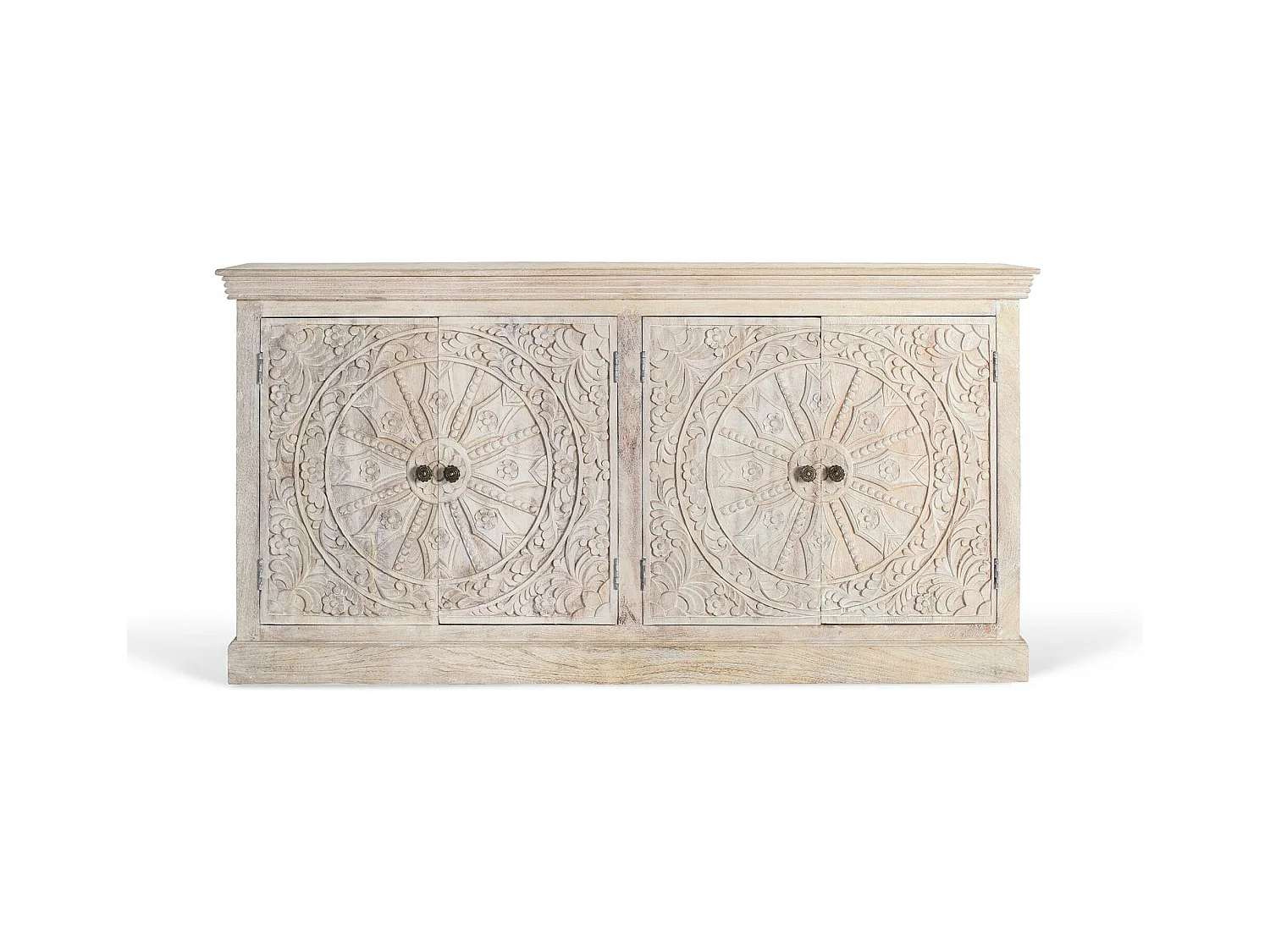 Buffet à quatre portes fait main en bois de manguier