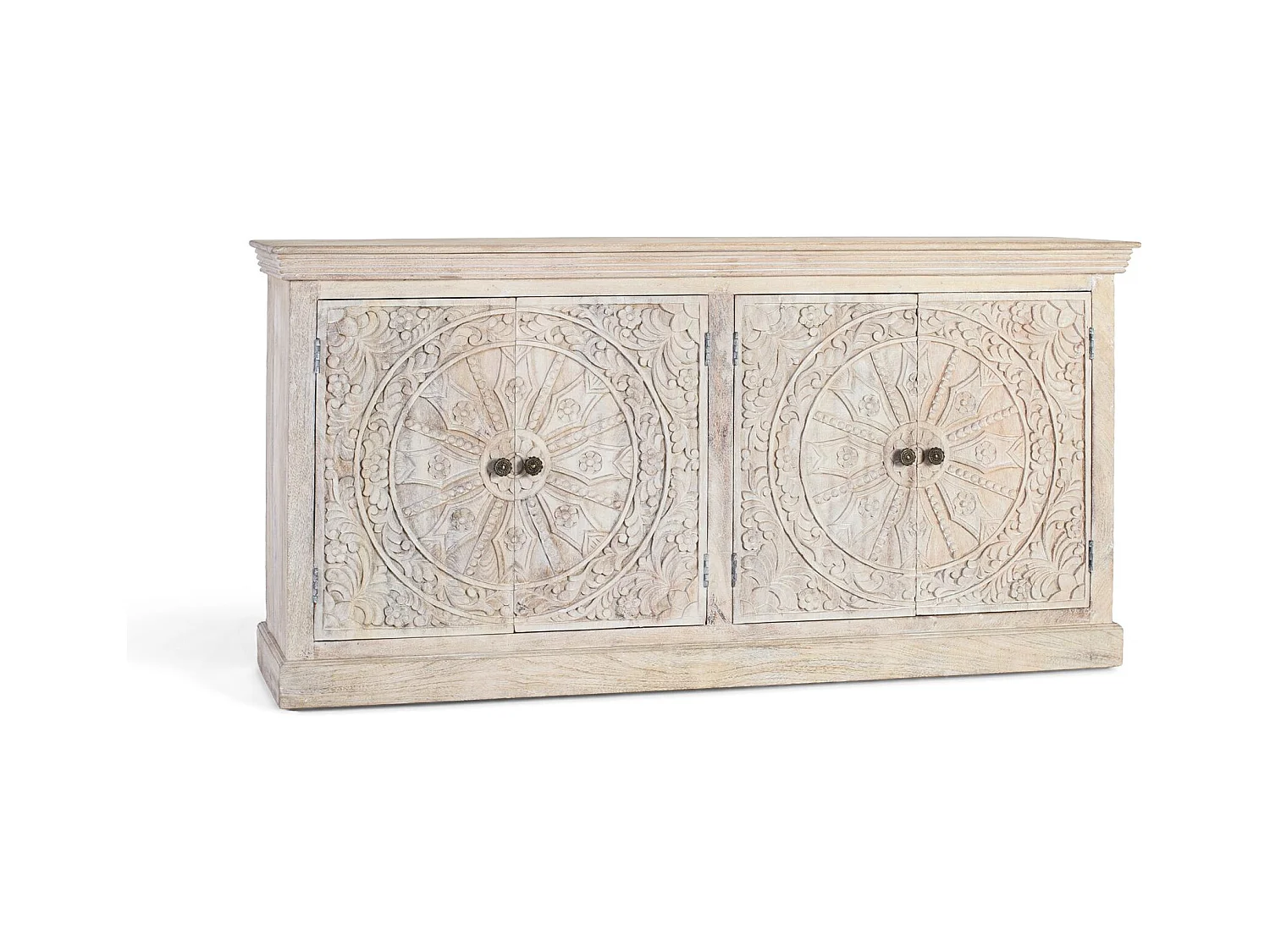 Buffet à quatre portes fait main en bois de manguier