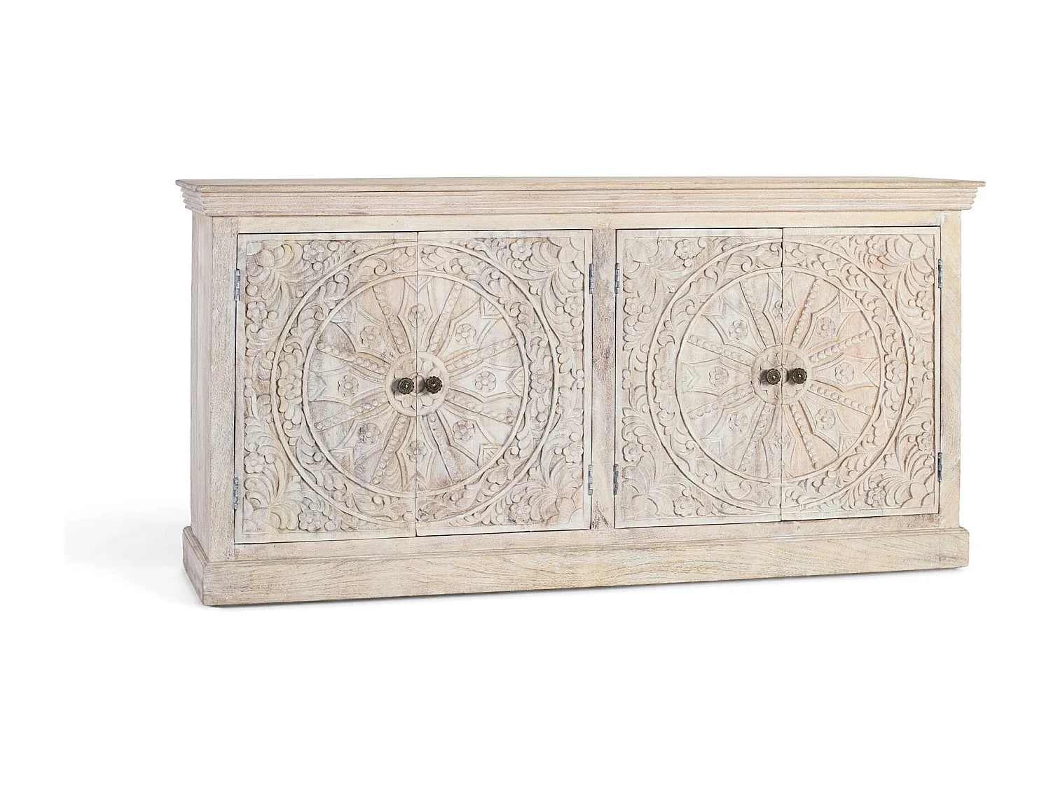 Buffet à quatre portes fait main en bois de manguier