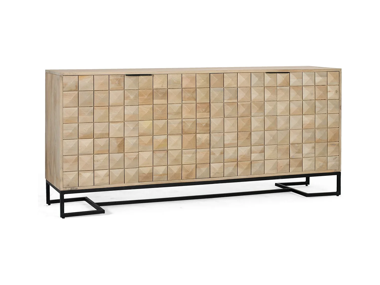 Buffet en bois de manguier sculpté et fabriqué à la main, 180 cm