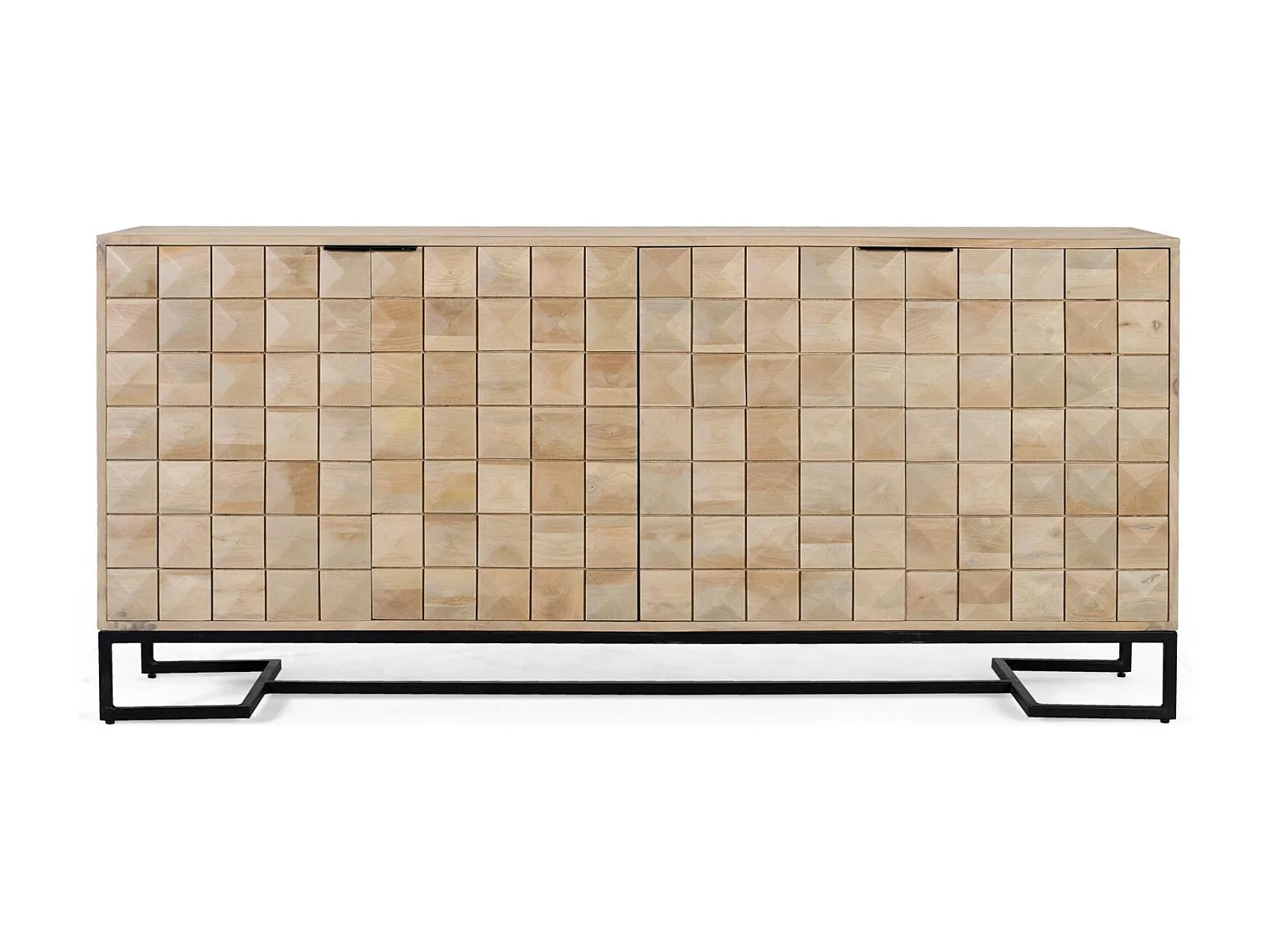 Buffet in manguierhout gebeeldhouwd en vervaardigd op de hoofdas 180 cm