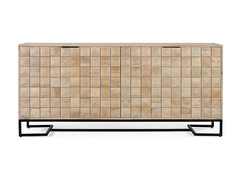 Buffet in manguierhout gebeeldhouwd en vervaardigd op de hoofdas 180 cm