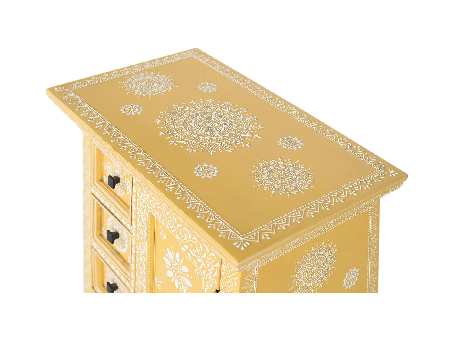 Buffet en bois de manguier avec porte décorée à la main