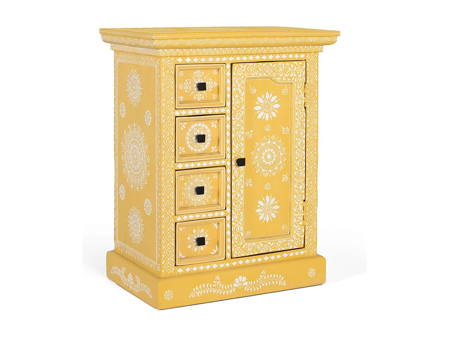 Sideboard aus Mangoholz mit handdekorierter Tür