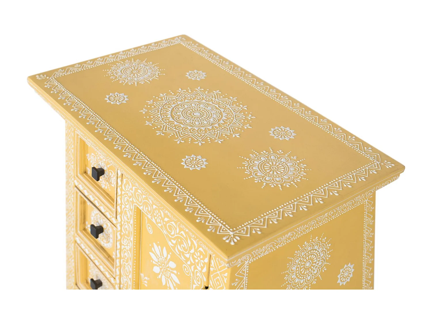 Buffet en bois de manguier avec porte décorée à la main