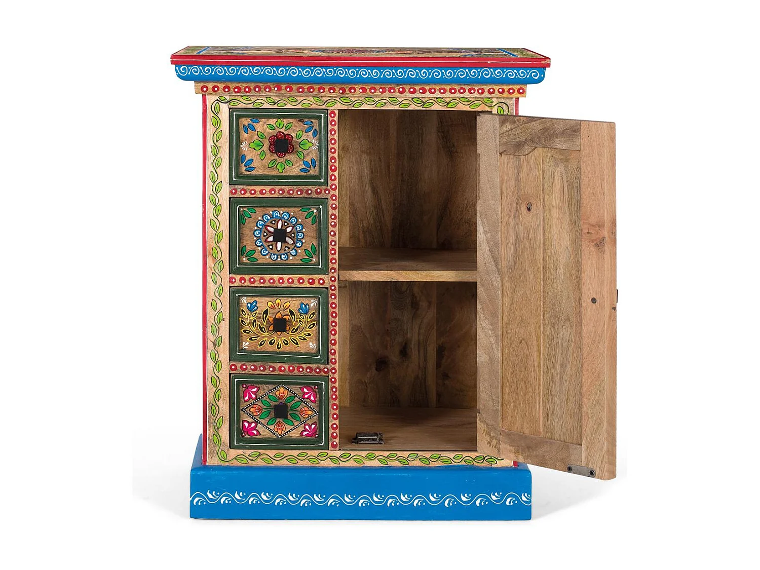 Sideboard aus Mangoholz mit handdekorierter Tür