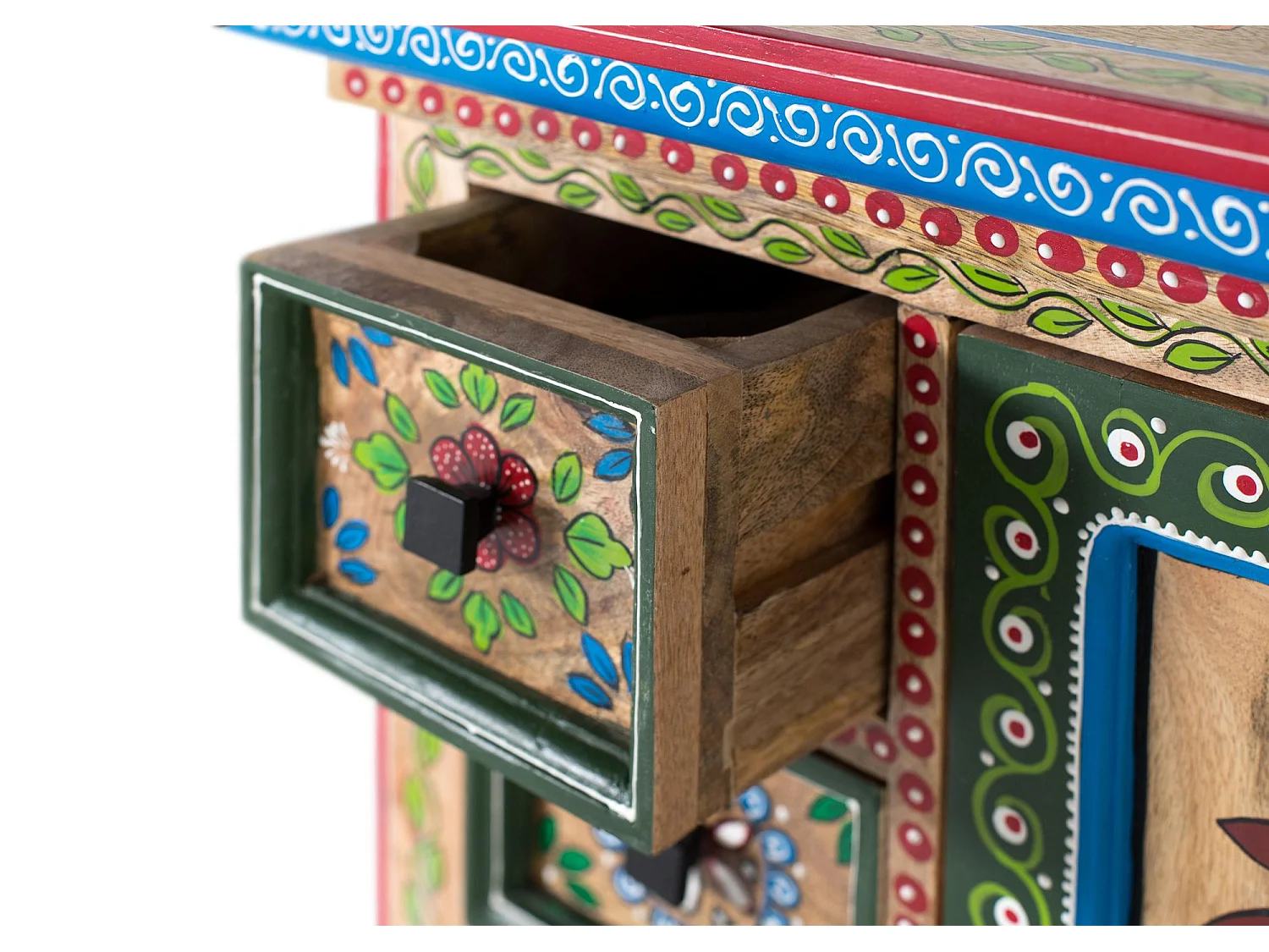 Sideboard aus Mangoholz mit handdekorierter Tür