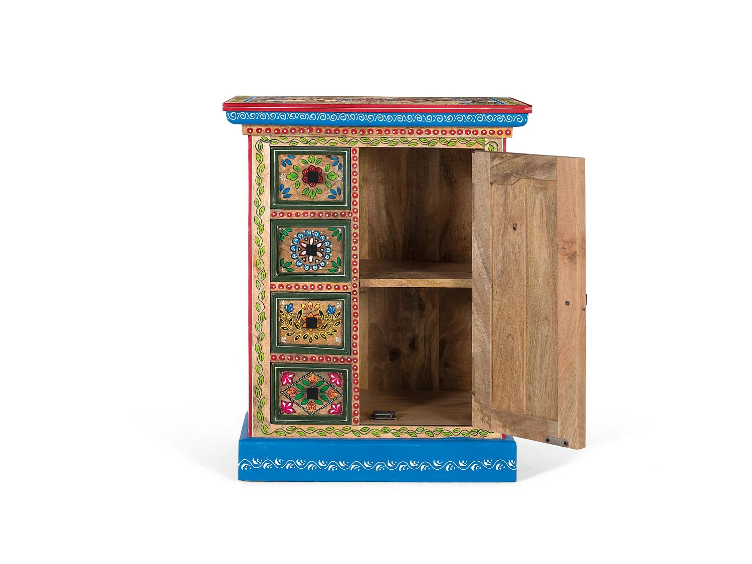 Sideboard aus Mangoholz mit handdekorierter Tür