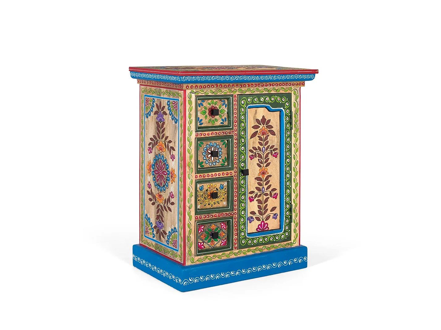 Sideboard aus Mangoholz mit handdekorierter Tür