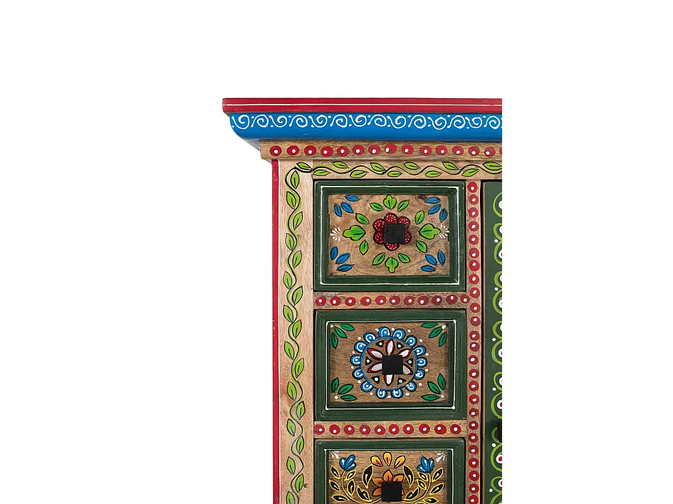 Table d'appoint décorative en bois de manguier, 58 cm, style vintage - 72 x 58 x 35 cm