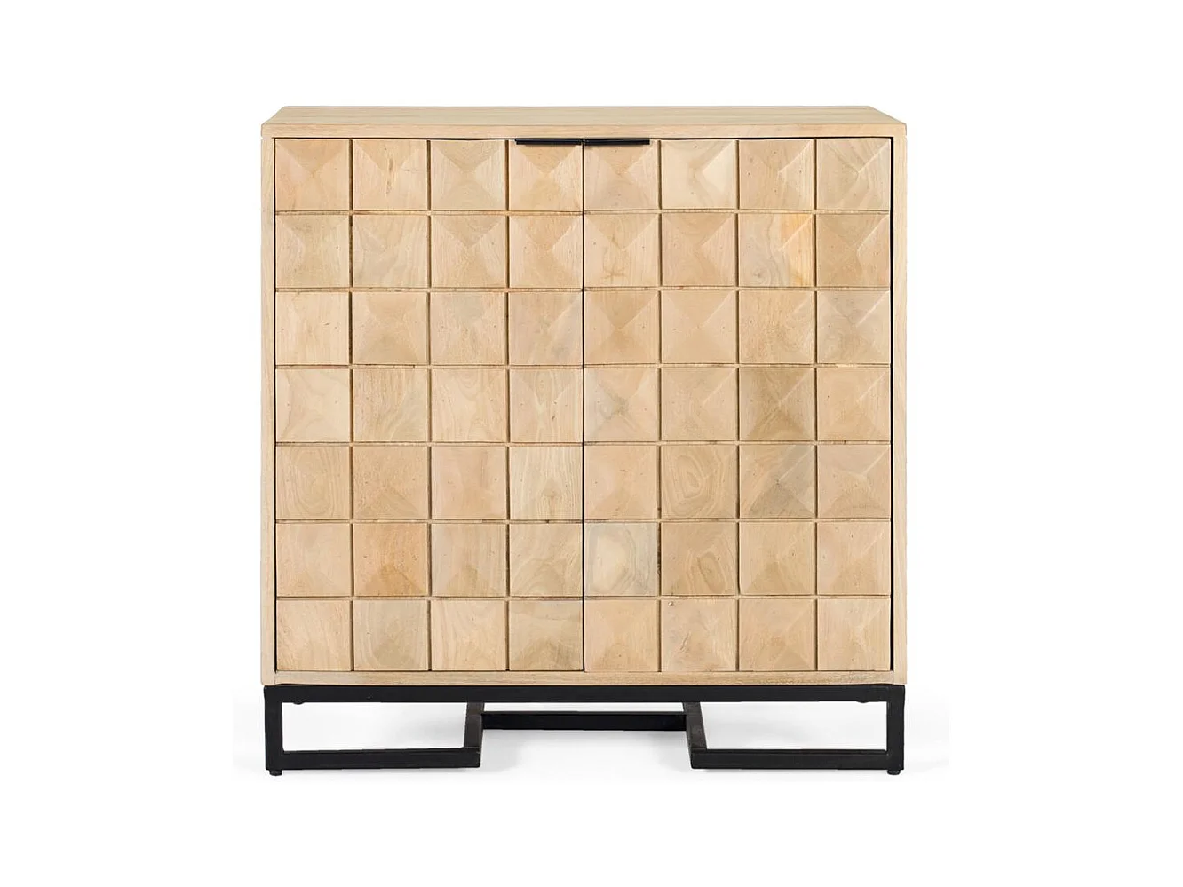 Buffet artisanal en bois de manguier avec veinage naturel