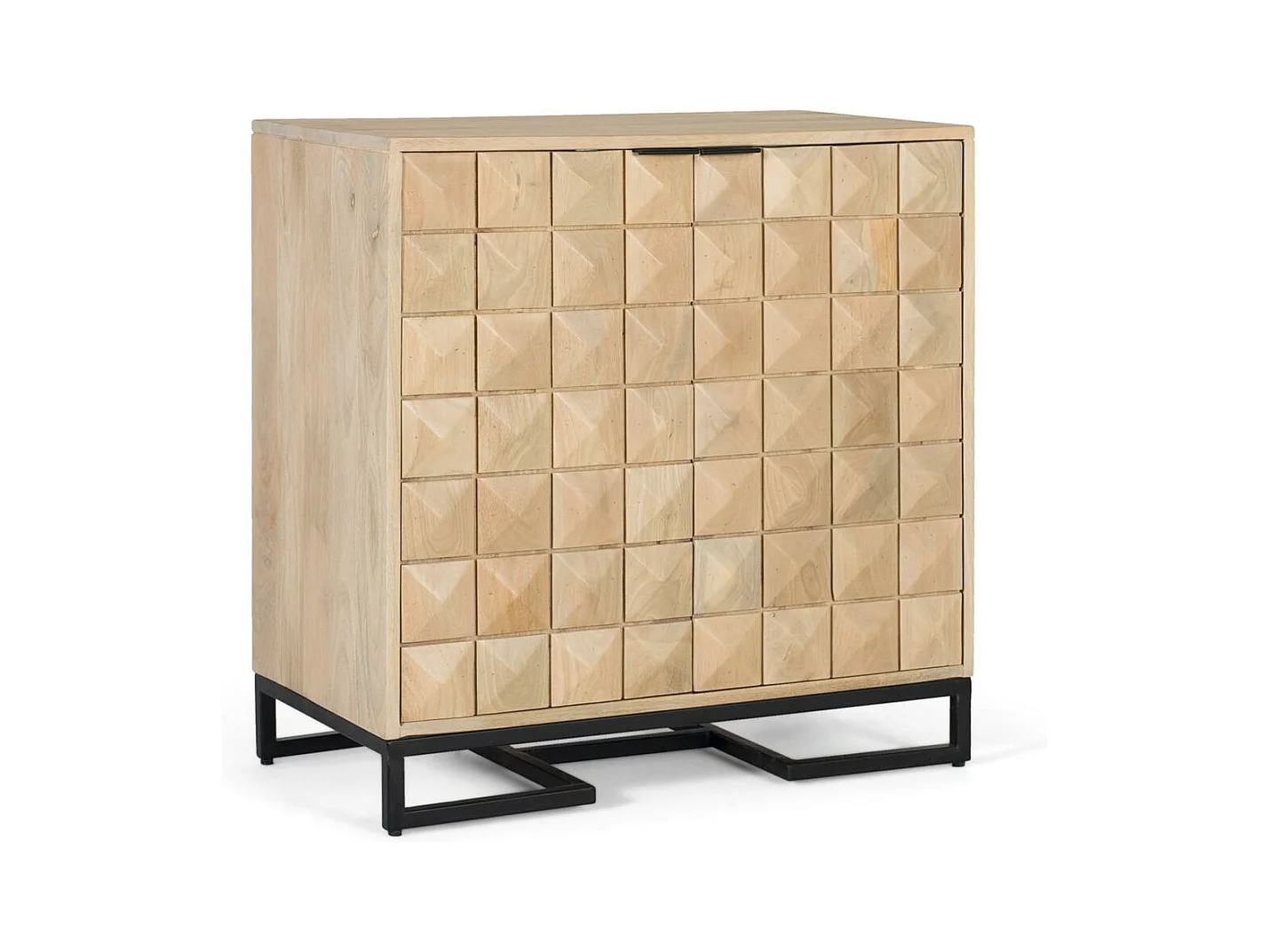 Buffet artisanal en bois de manguier avec veinage naturel