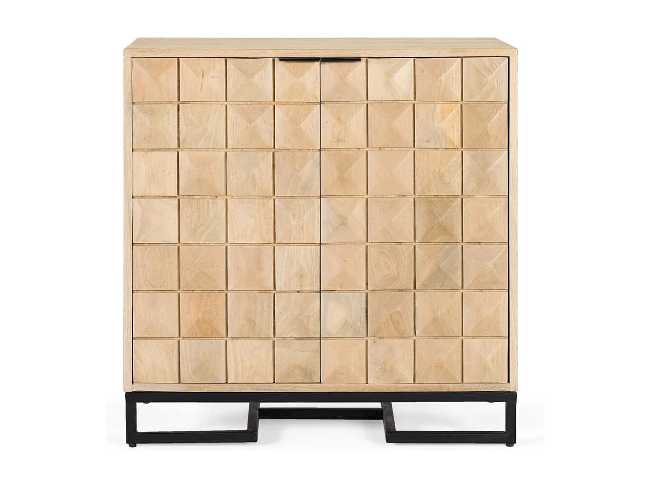 Buffet artisanal en bois de manguier avec veinage naturel