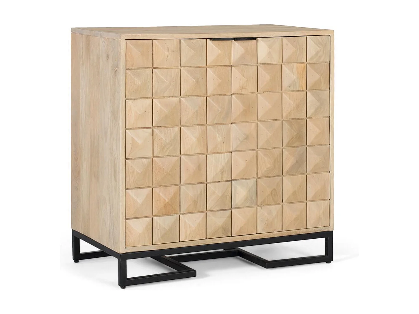 Buffet artisanal en bois de manguier avec veinage naturel