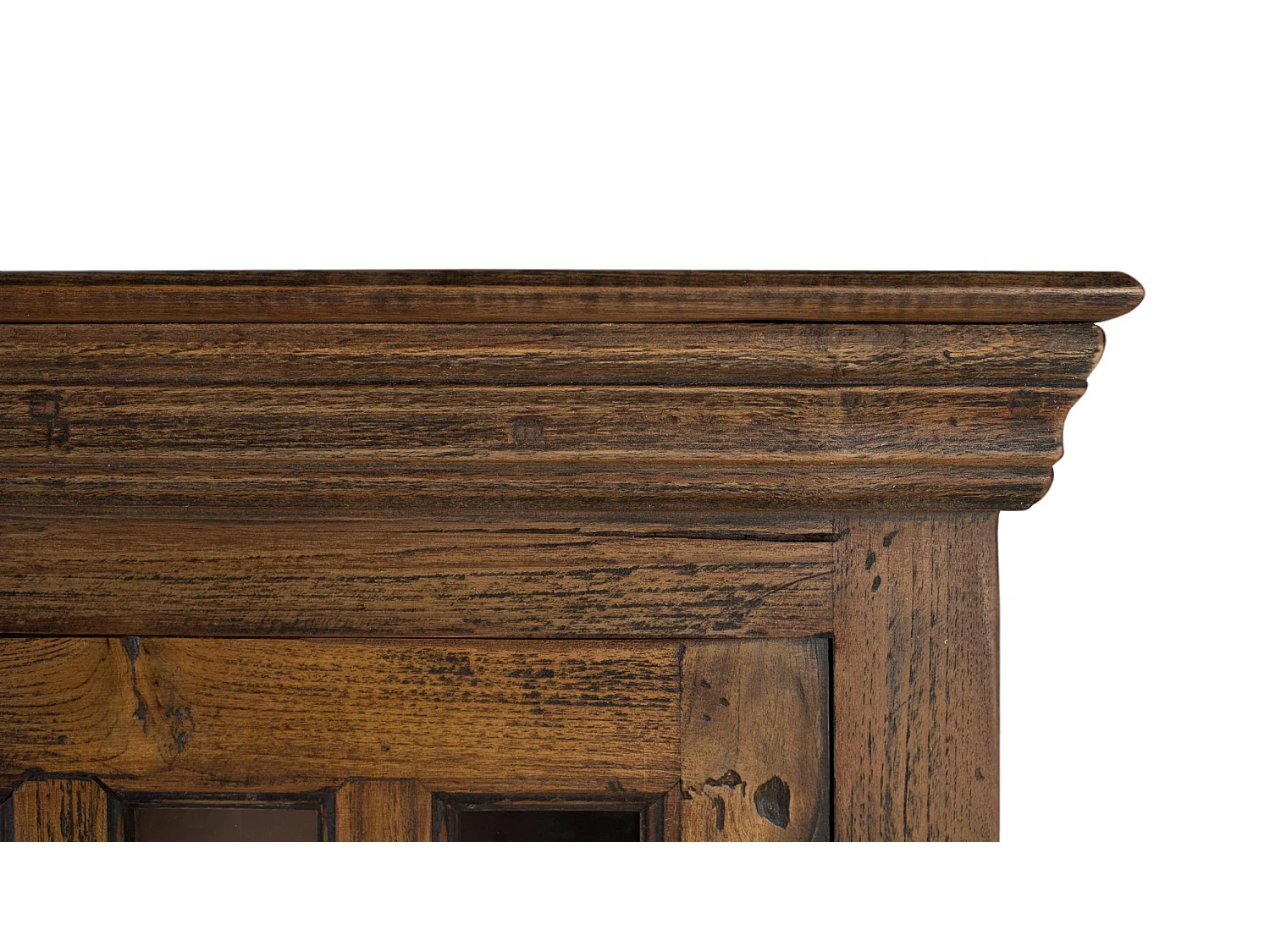 Buffet sculpté à la main en bois de teck recyclé