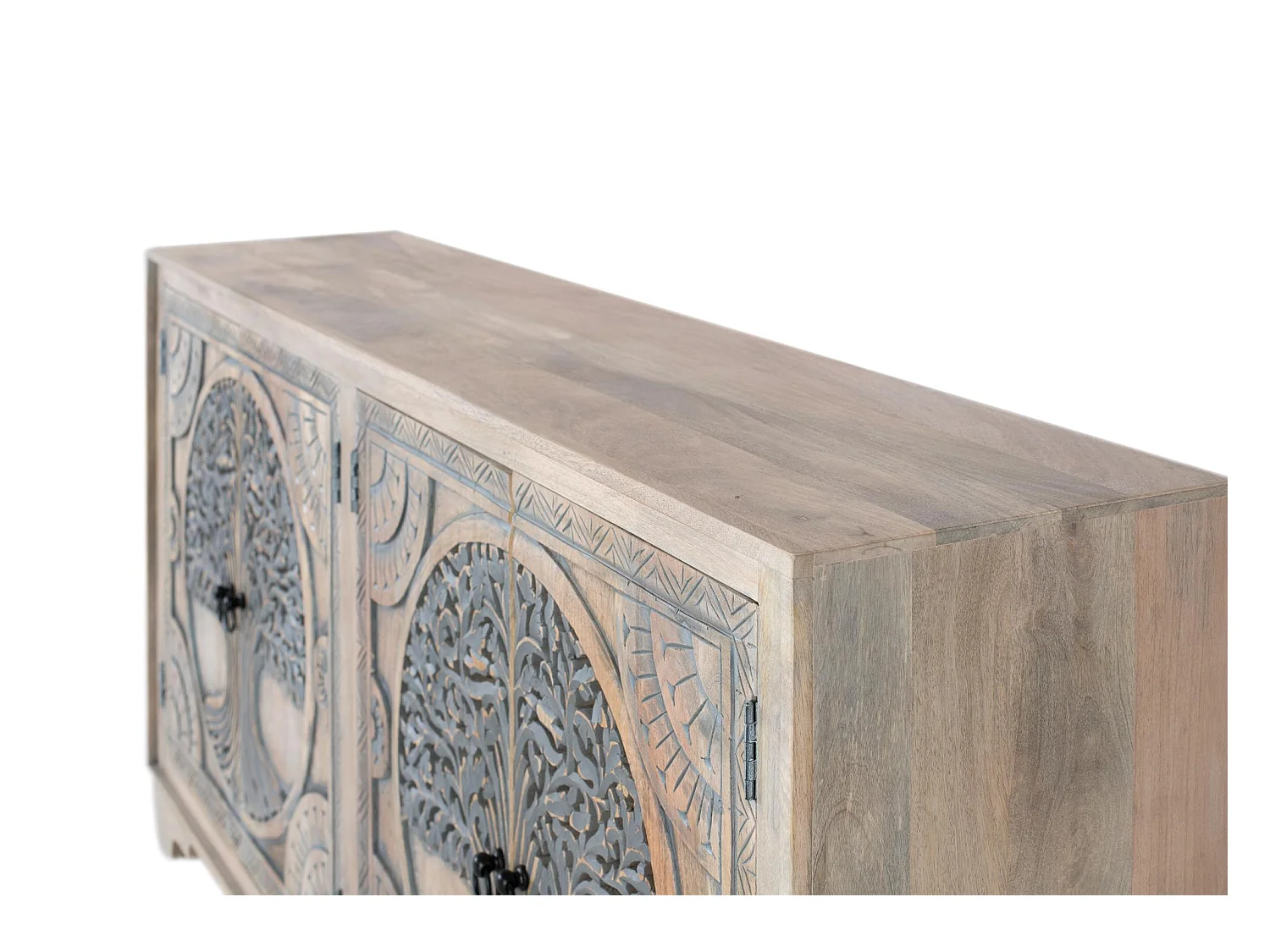 Sideboard aus Mangoholz mit 4 handdekorierten Türen