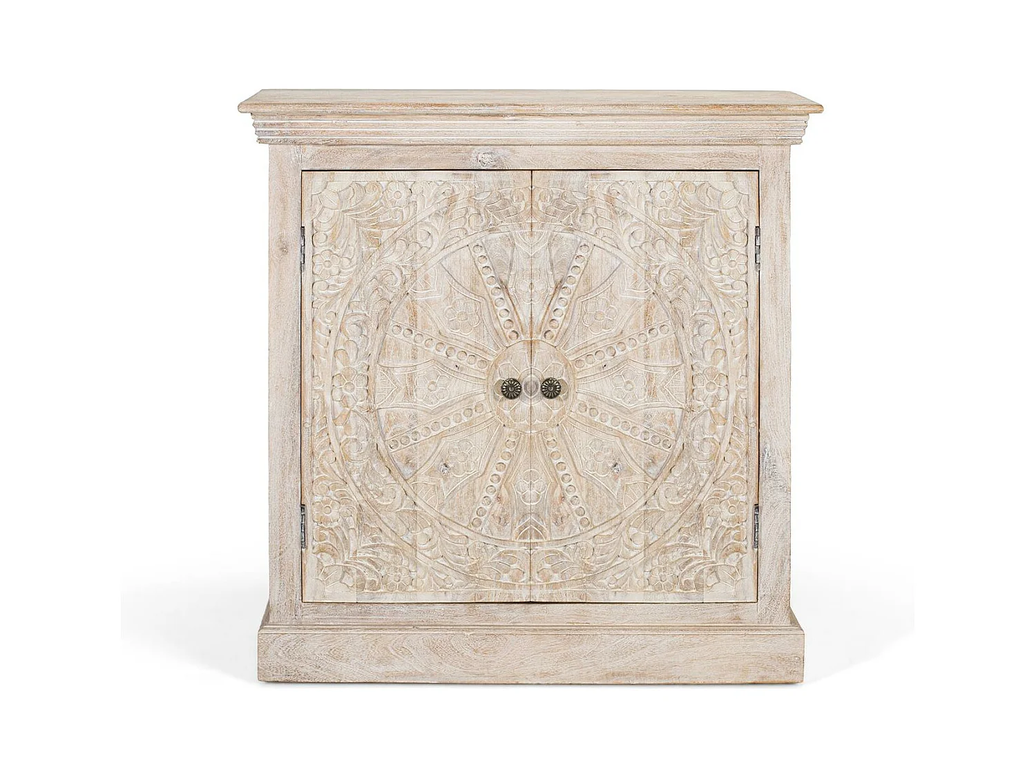 Buffet à deux portes fait main en bois de manguier