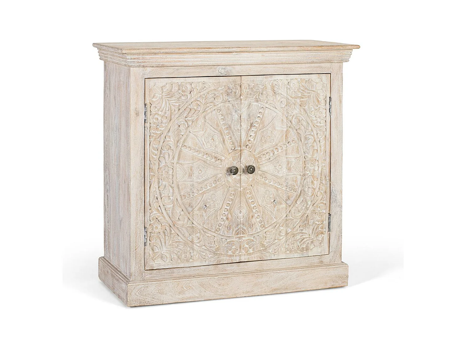 Buffet à deux portes fait main en bois de manguier