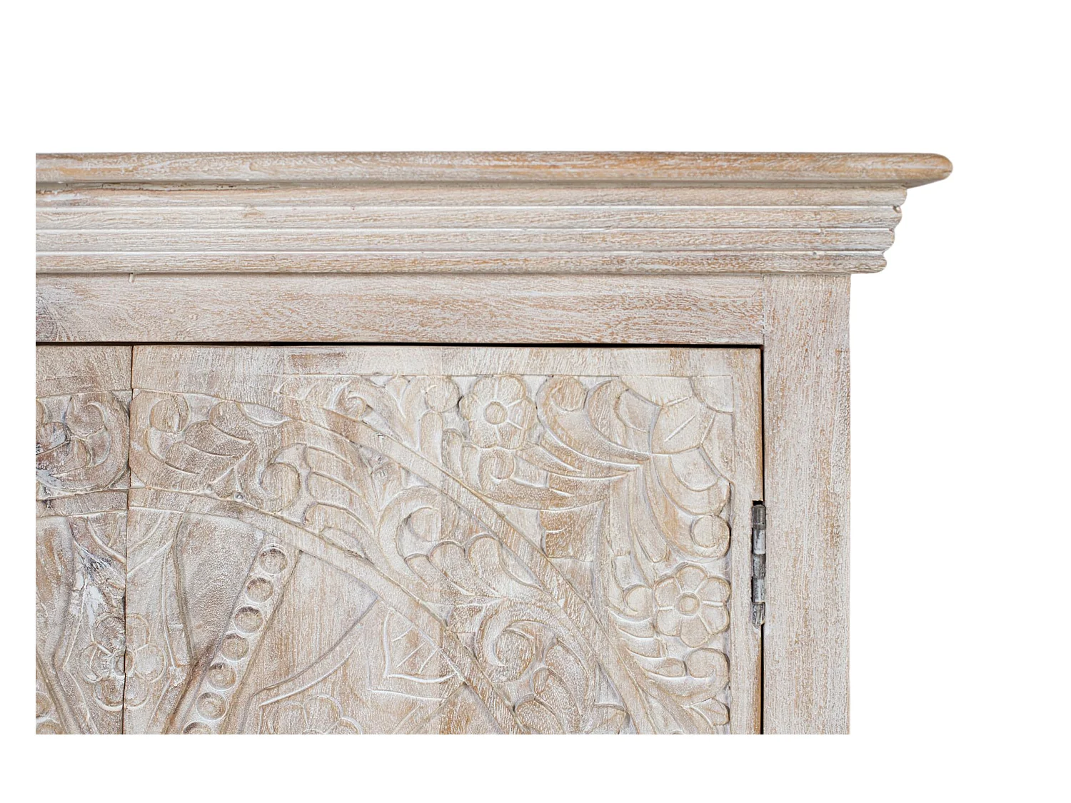 Buffet à deux portes fait main en bois de manguier