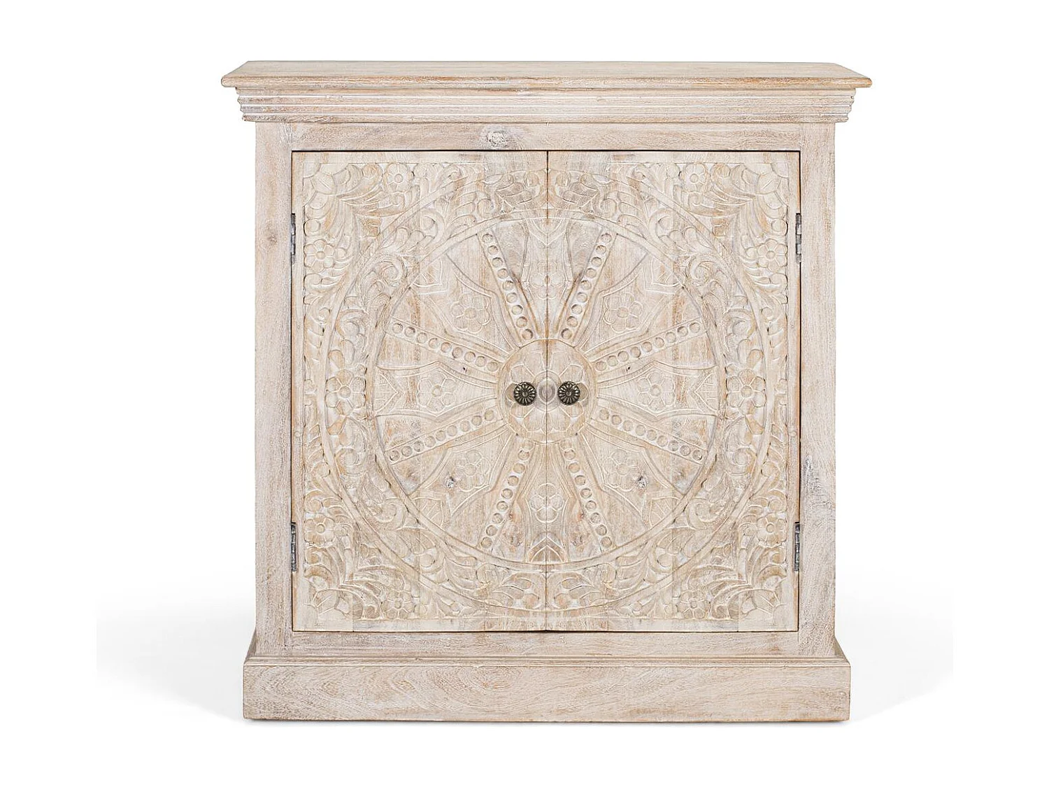 Buffet à deux portes fait main en bois de manguier