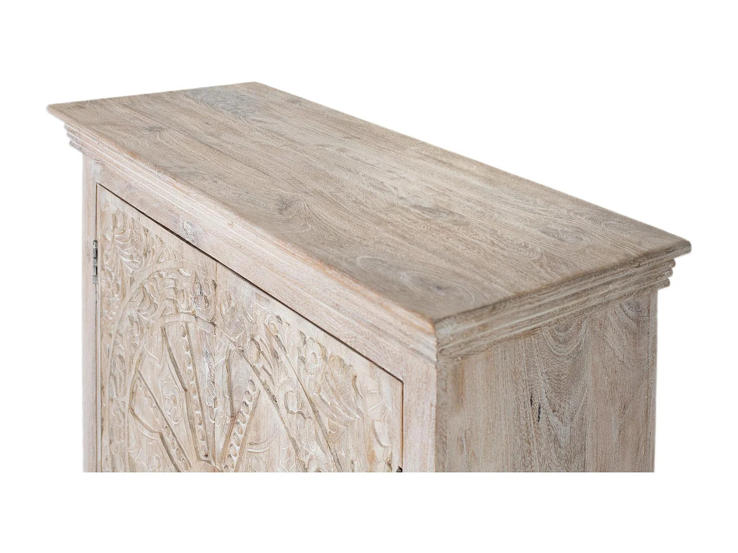 Buffet à deux portes fait main en bois de manguier