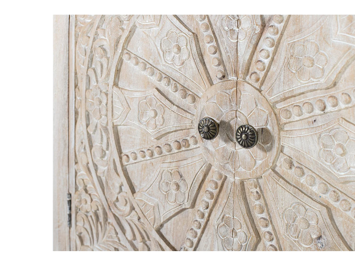 Buffet à deux portes fait main en bois de manguier