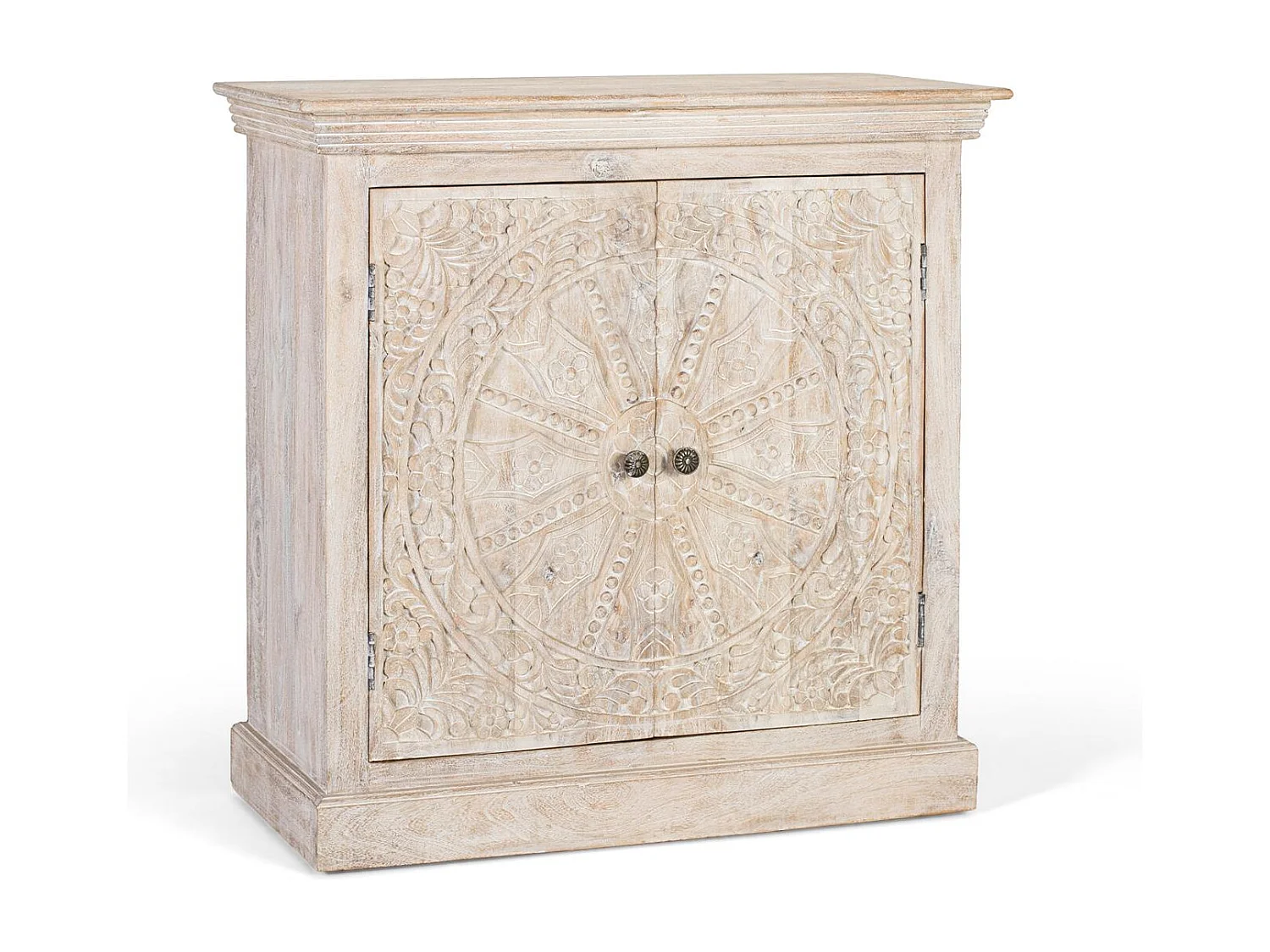 Buffet à deux portes fait main en bois de manguier