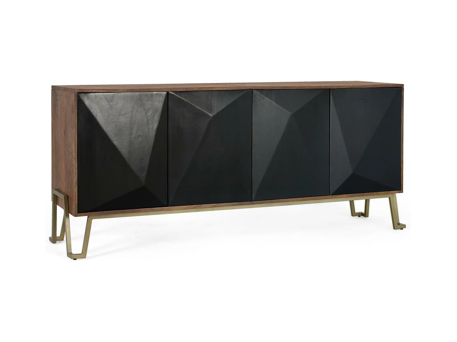 Buffet à quatre portes en bois de manguier 180 cm