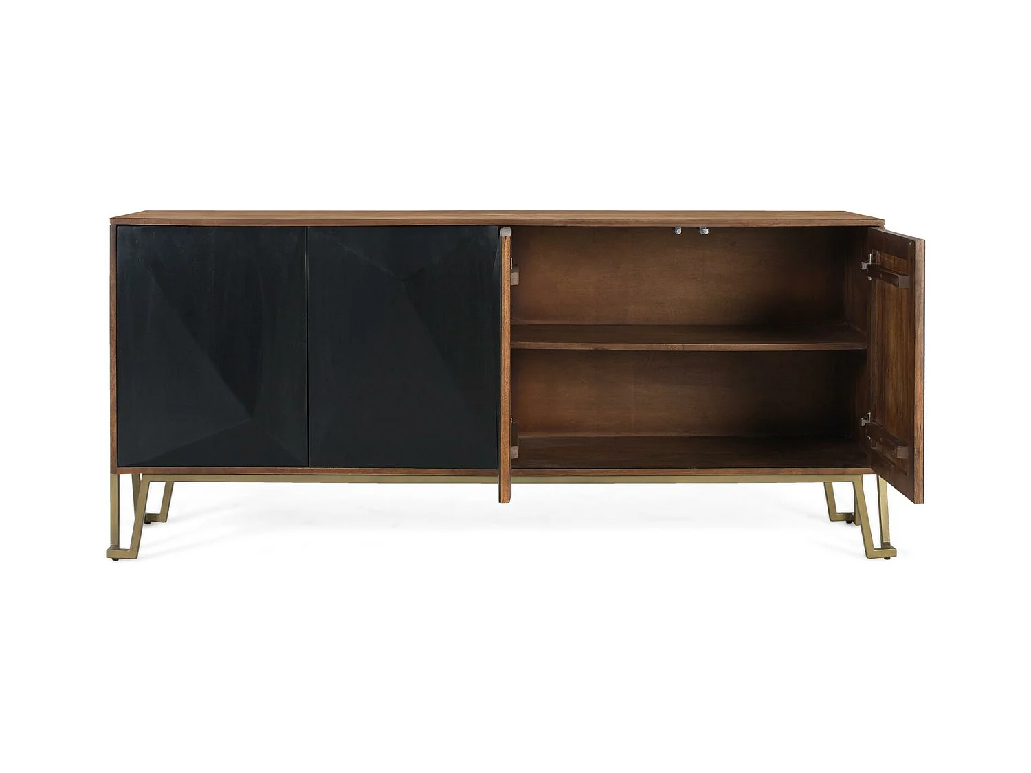 Buffet à quatre portes en bois de manguier 180 cm