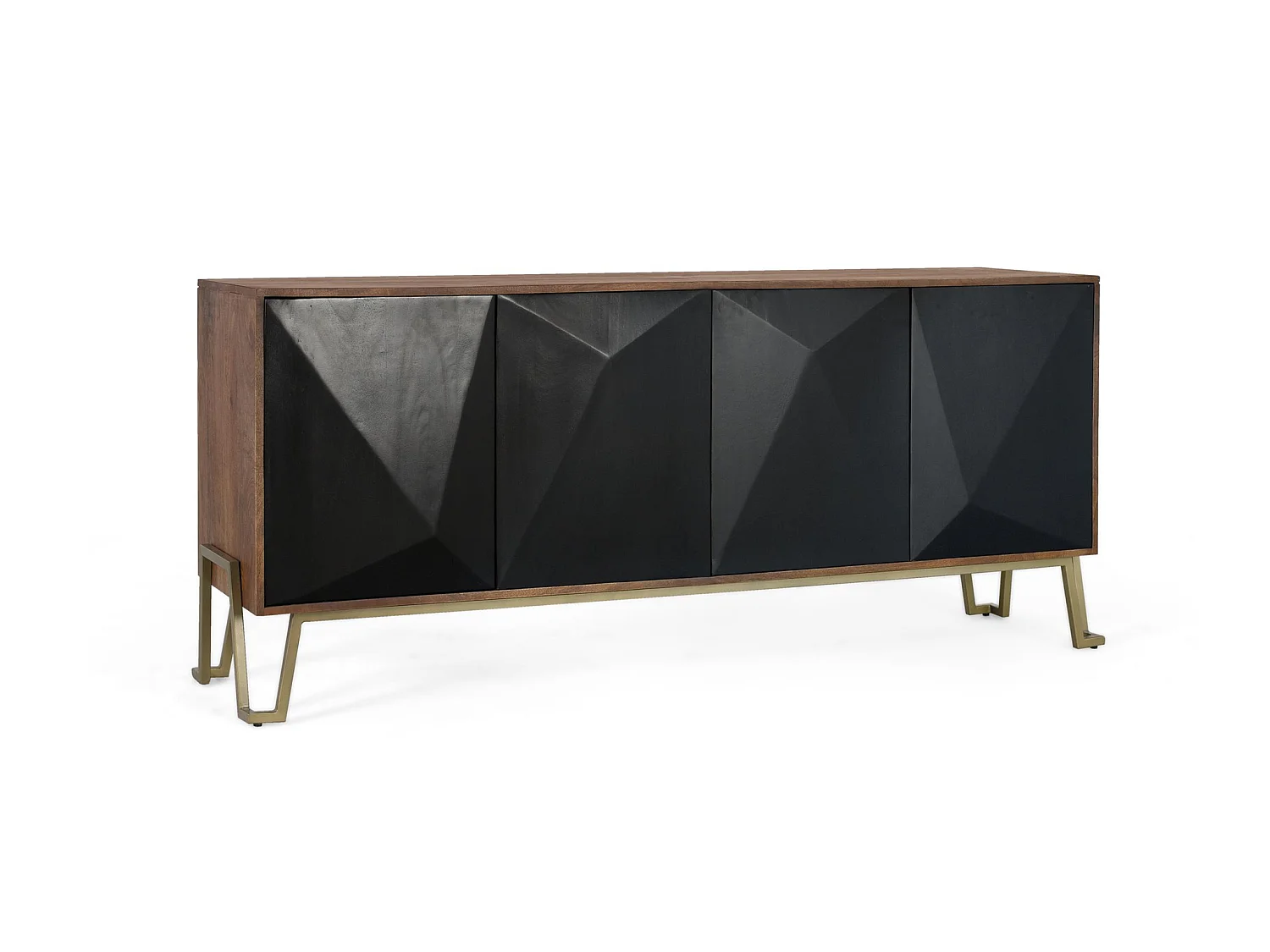 Buffet en bois de manguier, style contemporain moderne - 80 x 180 x 46